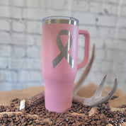 40 oz Tumbler with Handle: Matte Pink